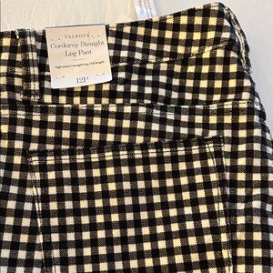 Talbots Black and White Checkered Corduroy Pants